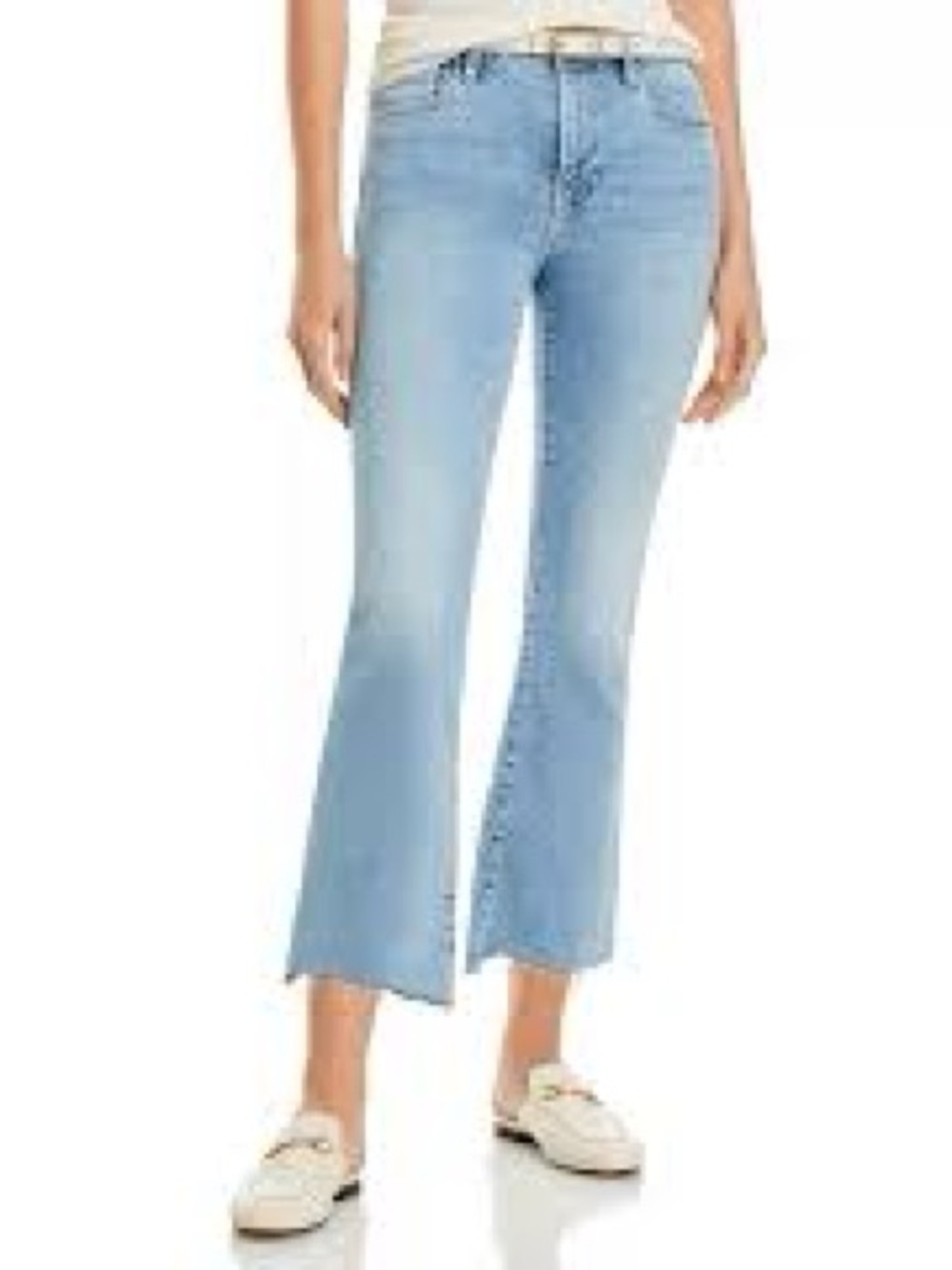 FRAME Denim Le Crop Mini Boot Raw Hem Jeans Light Blue 30 BNWOT Lux denim
